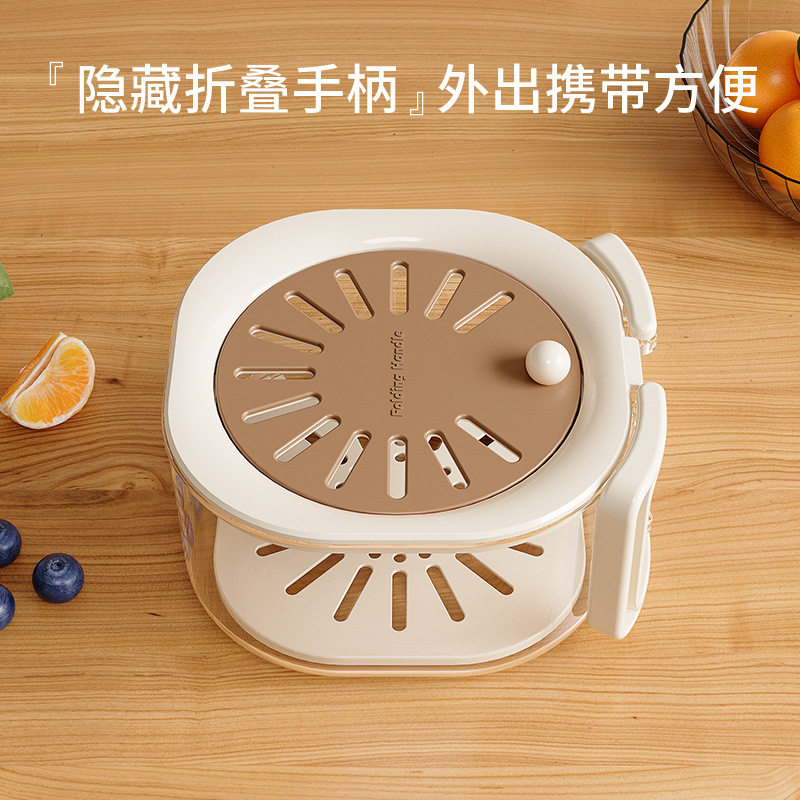 双层沥水篮家用可爱水果篮子清洗滤水二合一加厚果盘洗菜篮带盖,淘宝优惠券,粉丝福利购,淘宝优惠卷