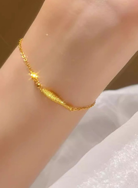 925银金色年年有鱼手链新款轻奢精致时尚气质小众设计手环饰品