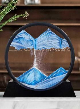 流沙画沙漏摆件客厅电视柜酒柜装饰品创意解压办公室桌面轻奢礼物