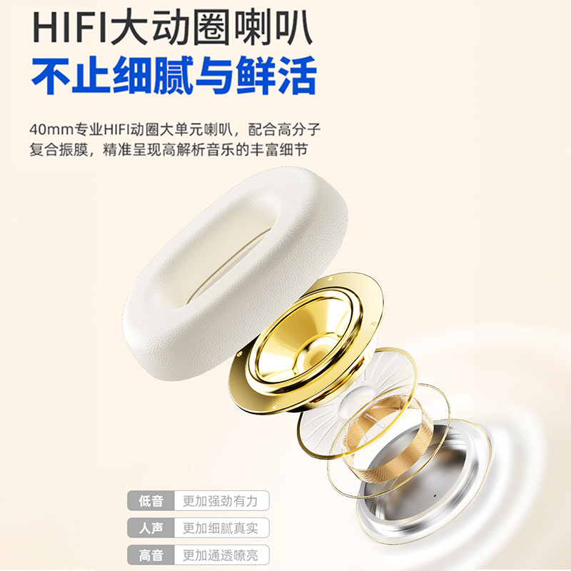 松鼠AI松鼠有品 学习机专用耳机 T1Pro头戴式学习耳机 蓝牙无线耳机背诵跟读上网课背单词专用降噪耳麦