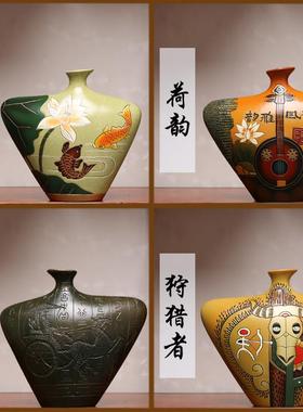 中式覆古陶瓷客厅家居玄关展示隔断柜博古架小摆件办公室装饰品