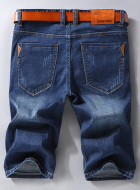 Men Denim Shorts 2022 Summer New Style Thin Section Elastic