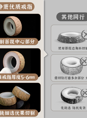 白玉菩提子根戒指材料包自己做diy手工打磨原籽工具自制成品男女