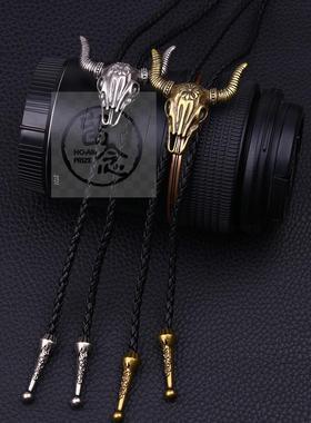 。Long Leather Necklace Jewelry Fashion retro mens PU Leath