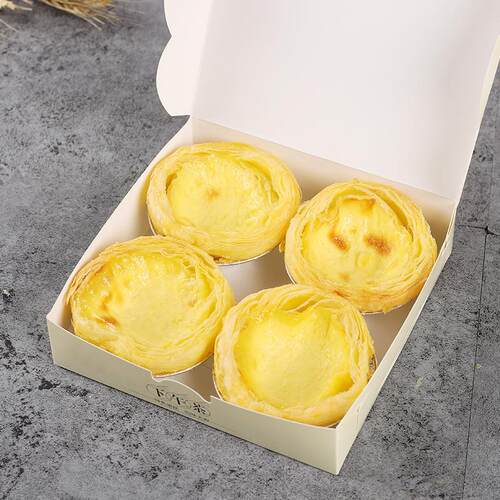 葡式蛋挞盒子2粒4粒3粒6粒烘焙食品包装蛋糕一次性打包纸盒100个 - 图2