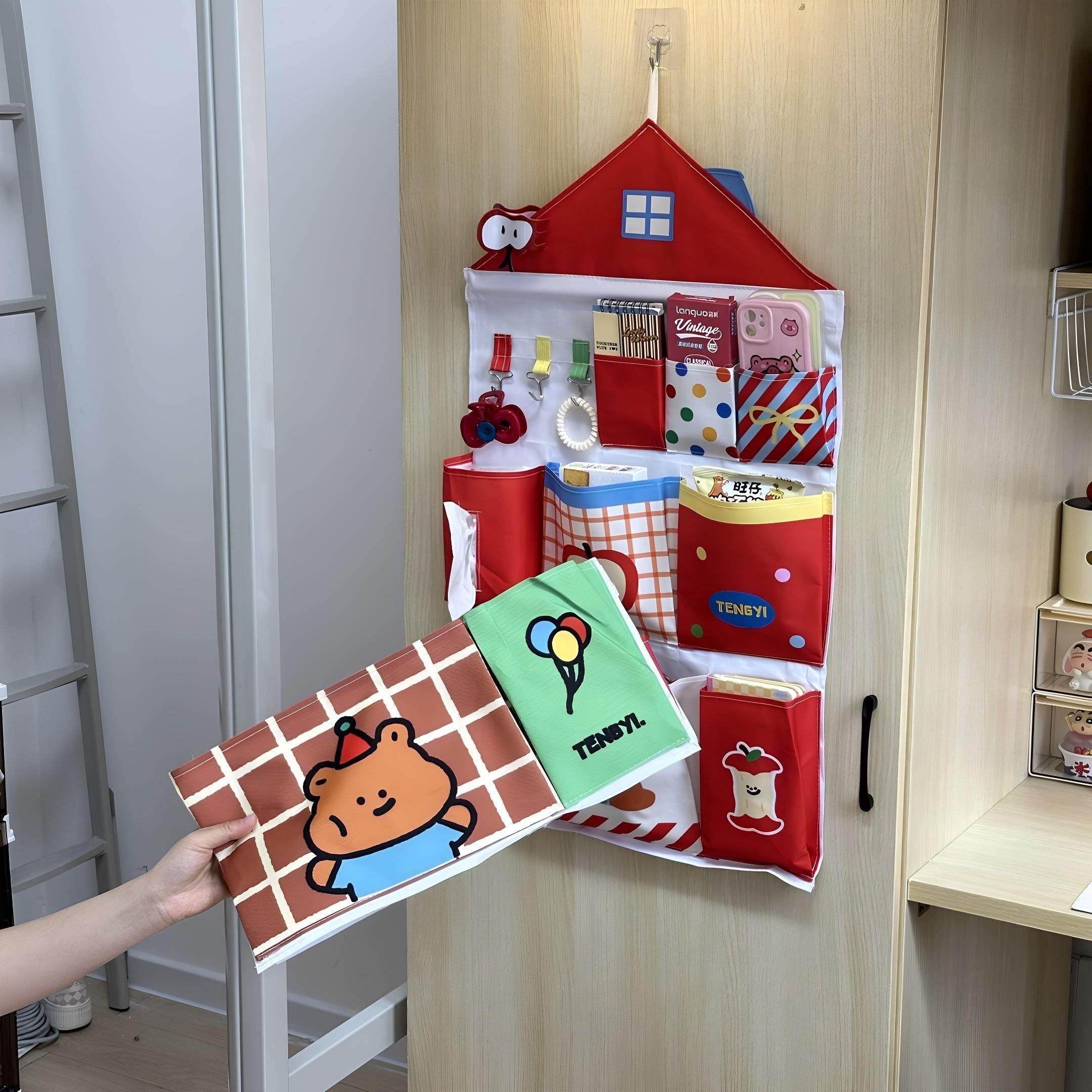 宿舍床上可爱小房子收纳挂袋墙上壁挂式置物袋床头挂袋杂物收纳袋,淘宝优惠券,粉丝福利购,淘宝优惠卷