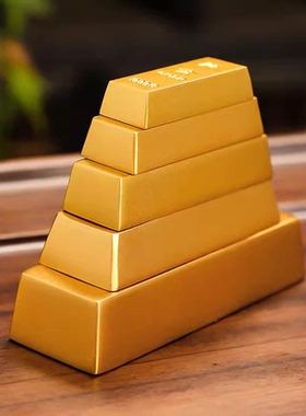 仿真金条沙金摆件实心金砖金块道具中国黄金样品招财乔迁新居礼品