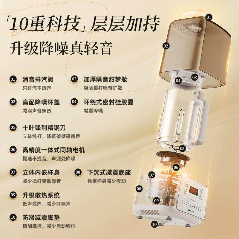 【国家补贴15%】小熊家用破壁机小型多功能料理豆浆机全自动,淘宝优惠券,粉丝福利购,淘宝优惠卷