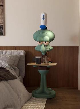 现货一米网红章鱼哥托 托盘落地超大摆件模型打工人沙发旁客厅置