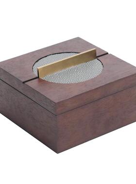 中古轻奢皮革首饰盒收纳摆件卧室床头柜衣帽样板间书柜珠宝饰品盒