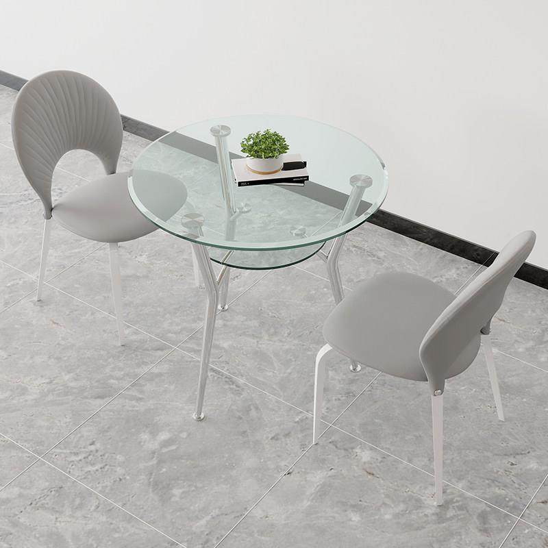 钢化玻璃餐桌椅洽谈桌椅组合双层会客家用阳台休息区接待小圆桌子,淘宝优惠券,粉丝福利购,淘宝优惠卷