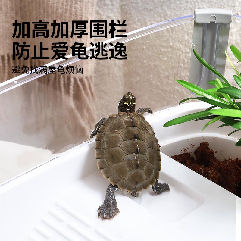 乌龟缸带晒台造景别墅饲养箱家用巴西龟鳄龟养龟专用生态缸龟箱屋 - 图2