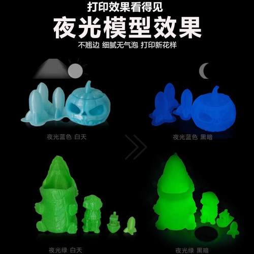 3D打印机耗材1.75mm 200g易生环保无味3D打印发光PLA耗材夜光线材 - 图0