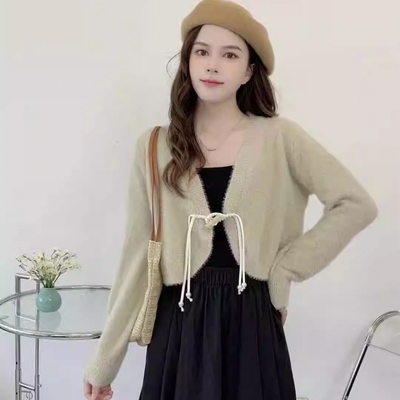 2024新款温柔风长袖休闲针织开衫