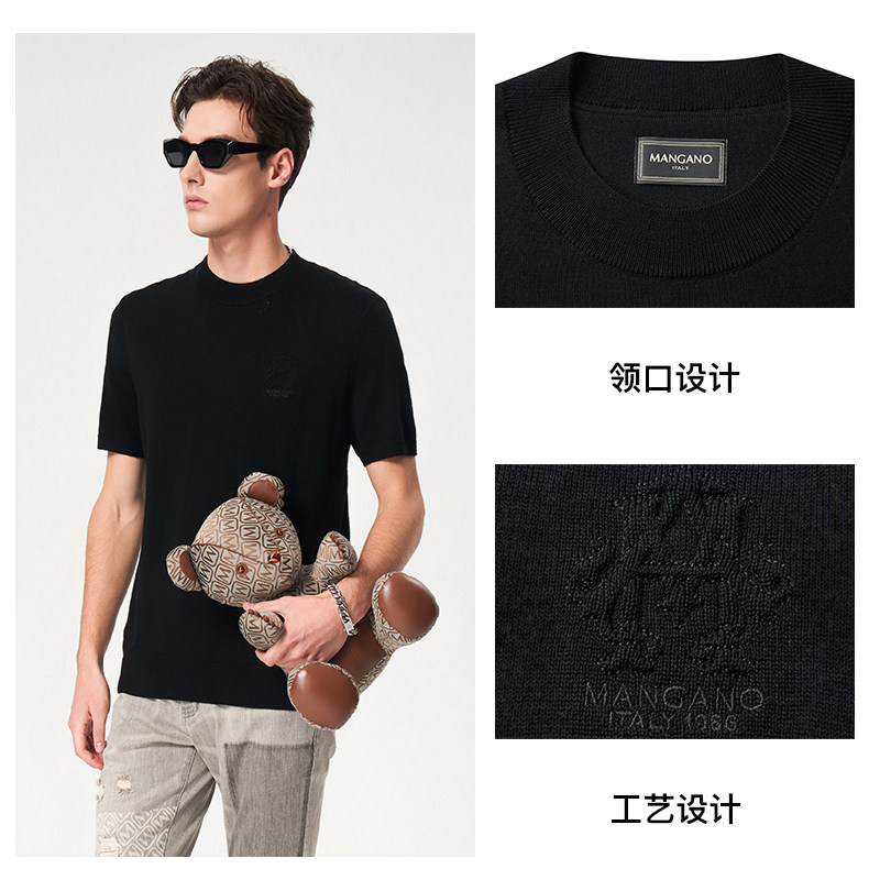 【福袋-100%绵羊毛短袖】曼加龙奥莱内搭打底衫男士羊毛针织衫,淘宝优惠券,粉丝福利购,淘宝优惠卷