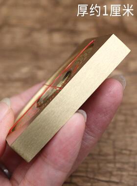 新款纯铜实心2寸袖珍迷你高精度随身携带方形小圆罗盘指南针罗经