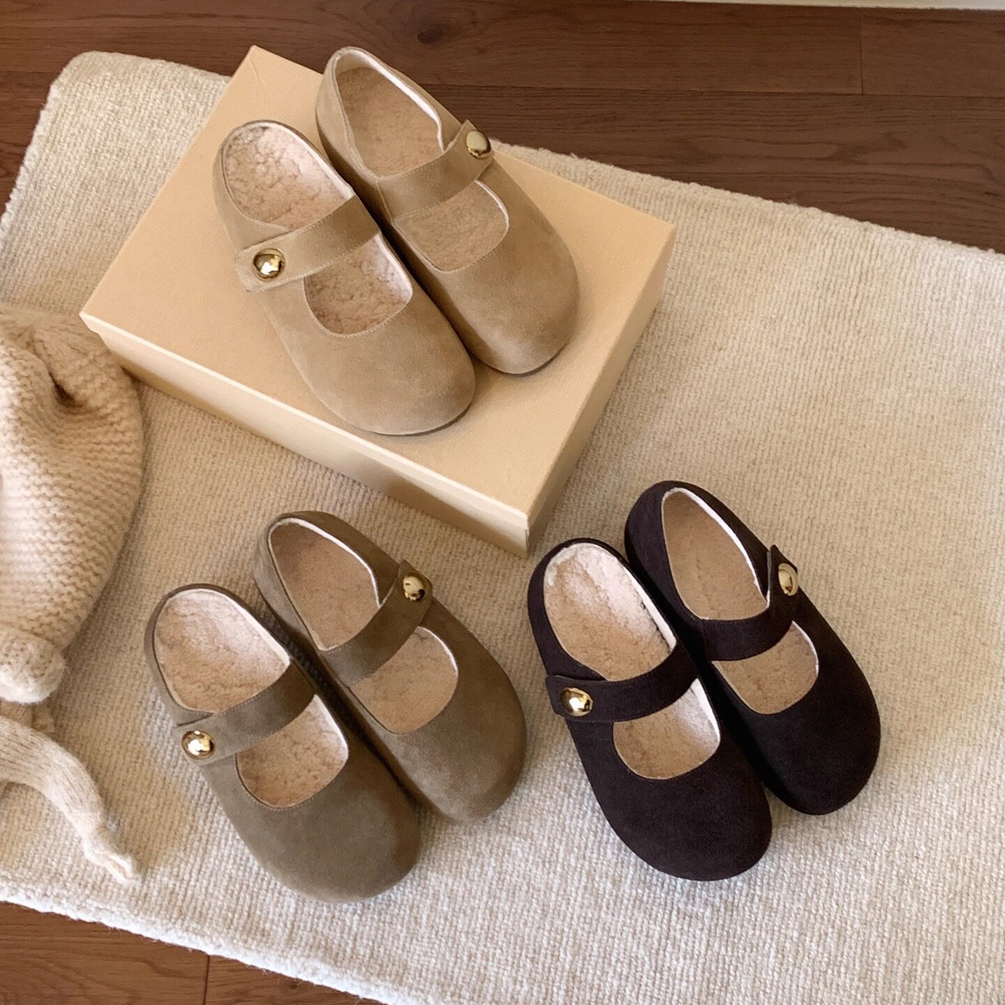 Chio2nd南风 6CM增高真皮加绒勃肯鞋女鞋冬保暖超火一脚蹬厚底鞋,淘宝优惠券,粉丝福利购,淘宝优惠卷