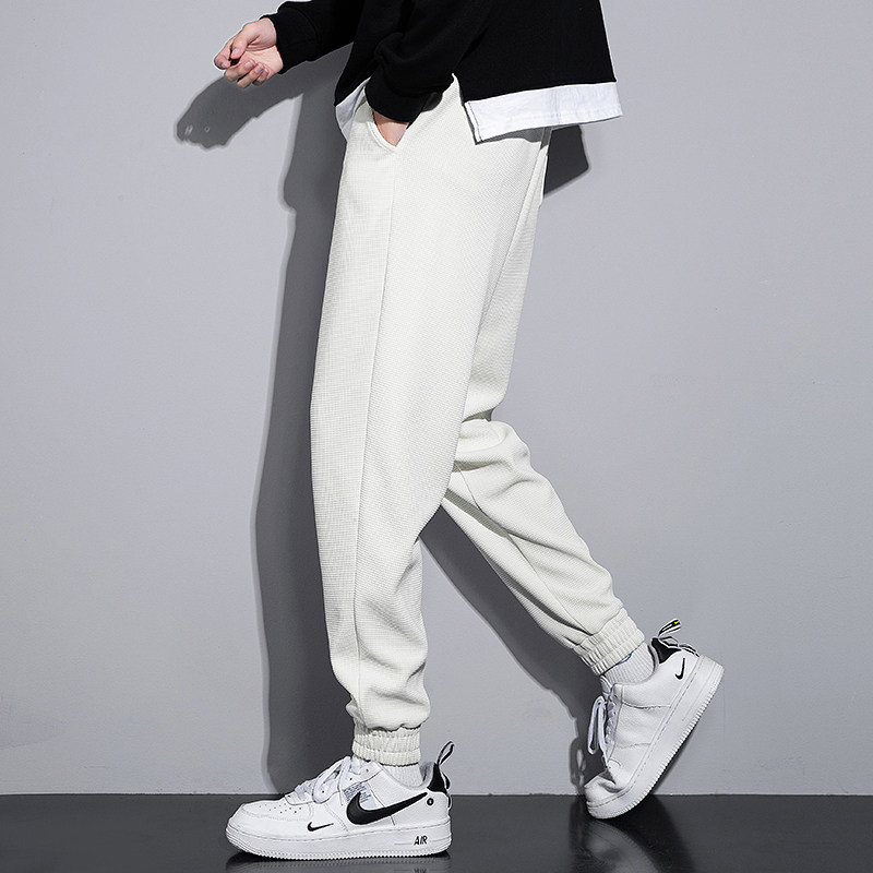 路森男裤子休闲运动裤棉感宽松情侣卫裤春秋女束脚户外跑步裤针织