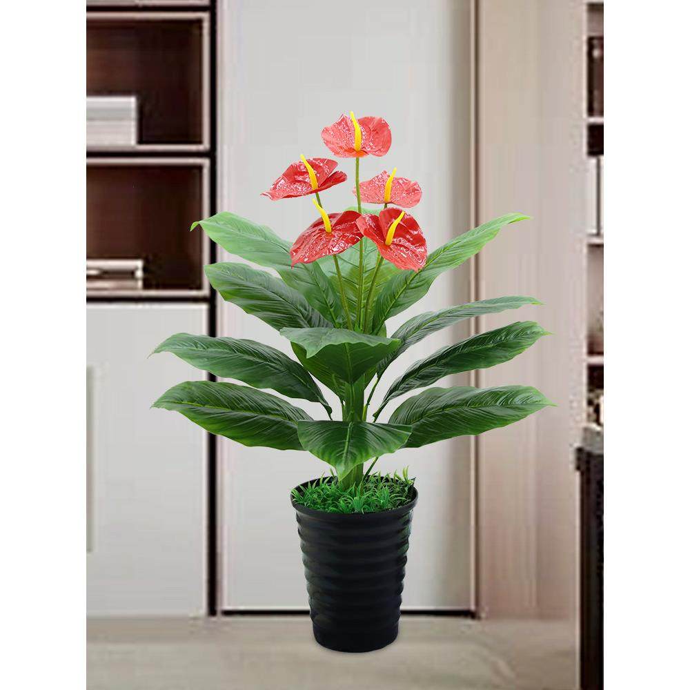 仿真红掌植物室内大型盆栽客厅假花造景绿植仿真花落地高摆件装饰,淘宝优惠券,粉丝福利购,淘宝优惠卷