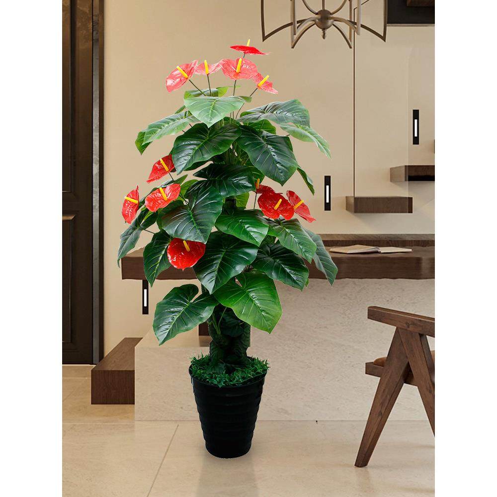 仿真红掌植物室内大型盆栽客厅假花造景绿植仿真花落地高摆件装饰,淘宝优惠券,粉丝福利购,淘宝优惠卷