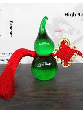 绿色水晶葫芦车挂挂件家居饰品客厅卧室床边门浴室挂展示