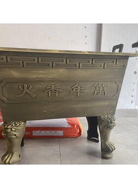 寺庙铸铁不锈钢合制长方形大号室内家用供佛插香炉大型祠堂香炉鼎