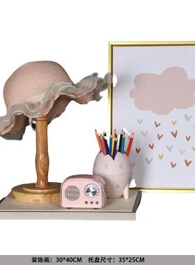 粉色儿童房样板间衣服衣橱衣帽间软装女孩房衣柜连衣裙装饰品摆件