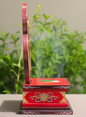 藏式实木佛像底座佛龛供桌家用供奉底座台彩绘菩萨神台财神爷佛台