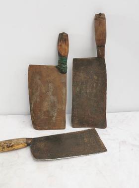 民俗老物件农村老菜刀铁刀手工砍柴刀农家院影视道具复古装饰摆件