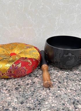 道家用品风水金钵金色铜磬罄碗金色黑色铜磬太极八卦道法自然磬