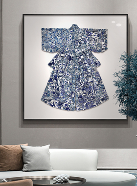 热销新中式玄关陶瓷实物装饰画客厅走廊样板间挂画高端立体餐厅壁