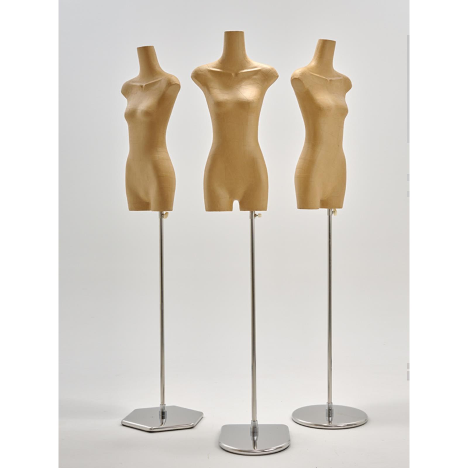 服装店女装复古牛皮纸长脖扁身模特展示架全身假人偶半身橱窗道具 - 图1