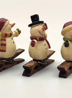 #51025富丽BB原单设计师款树脂摆件桌面摆饰礼帽圣诞节雪人围脖