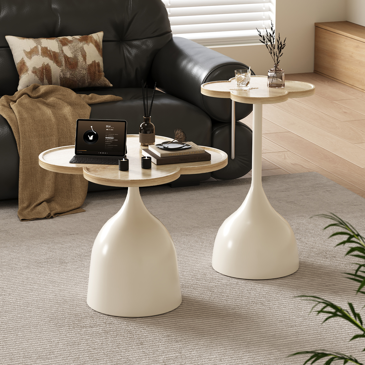 奶油风沙发边几家用客厅小茶几2025新款轻奢高级感卧室床边小桌子 - 图1