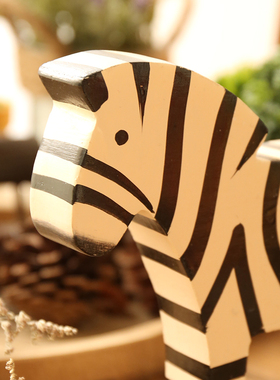 创意复古怀旧斑马房间装饰品摆件家居客厅儿童卧室室内小摆设饰品