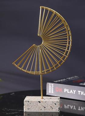 金属个性抽象工艺摆件 时尚轻奢简单优雅办公室桌面样板房装饰品