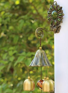 一件 新品超美太阳花风铃挂饰店铺门铃金属铜铃铛韩式门铃