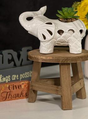 实木绿植多肉庭院植物凳板凳高脚凳阳台多肉木质小凳子置物花盆架