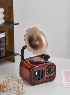 覆古留声机怀旧礼品饰品音乐盒入口书柜桌面创意音乐盒家居装饰