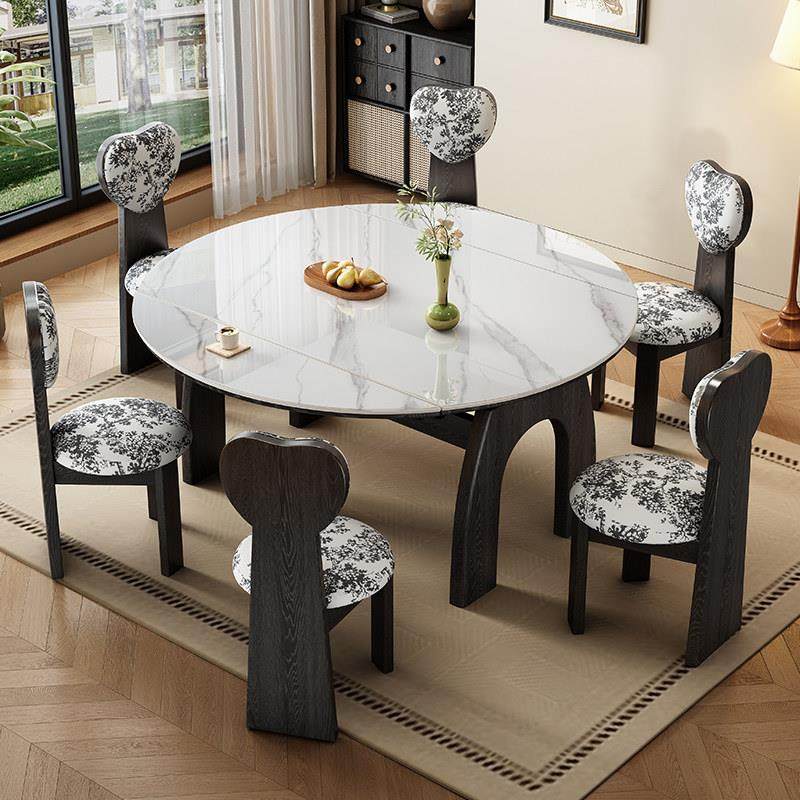 款岩板实木餐桌椅组合家用客厅现代简约饭桌伸缩方圆两用桌子,淘宝优惠券,粉丝福利购,淘宝优惠卷