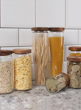 斯堪的纳维亚厨房样板房软装饰柜玻璃配料罐面食柜燕麦密封罐小饰