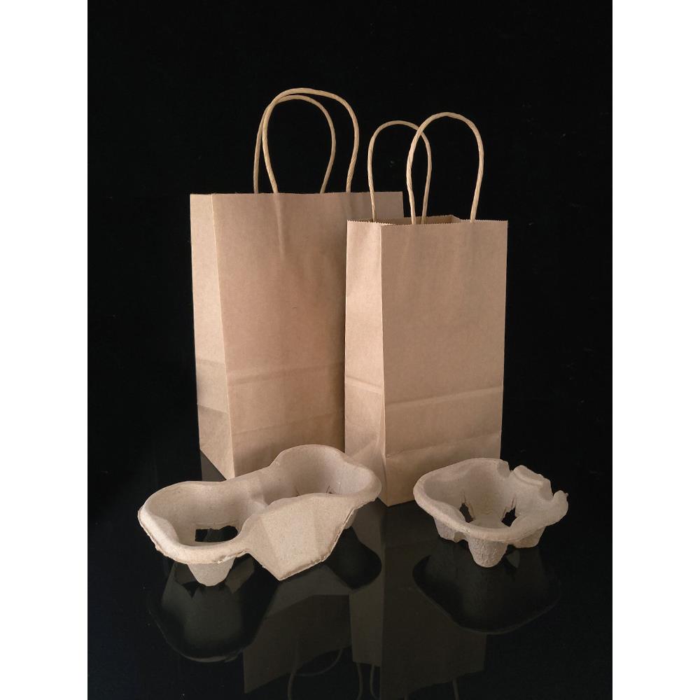 一次性纸浆杯托杯子纸袋可撕双杯托外卖奶茶咖啡饮料打包内托 - 图2