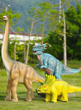 户外玻璃钢仿真动物雕塑侏罗纪恐龙主题大型摆件景区游乐园引流品