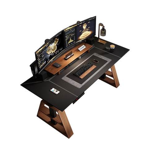 电动升降桌腿台式电脑桌子智能电机芯工作台家用实木办公电竞书桌 - 图3