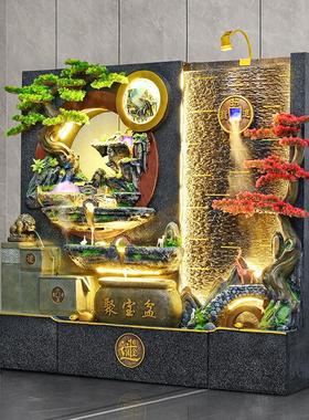 大型水幕墙背景墙假山循环水景观客厅室内玄关瀑布流水墙屏风摆件
