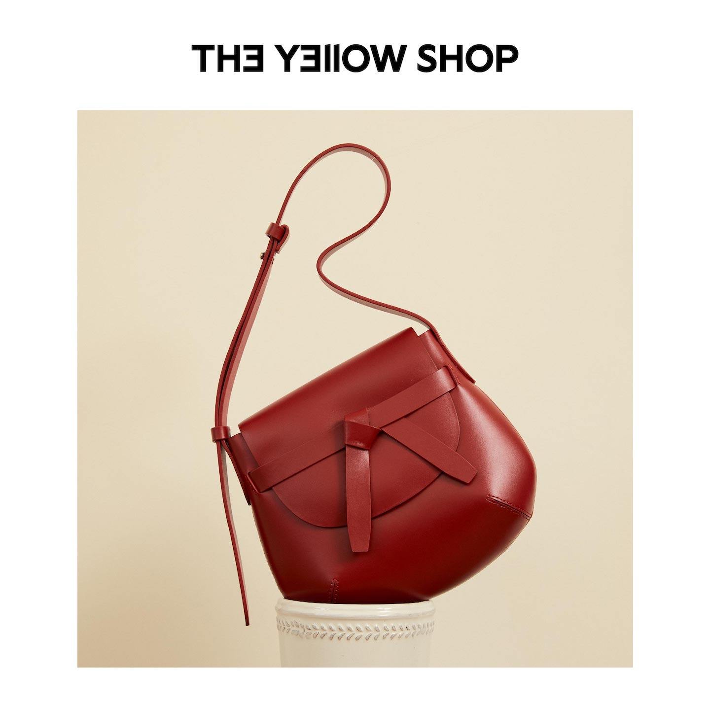 THE YELLOW SHOP2025年新款红色包包纳帕小牛皮马鞍包中号,淘宝优惠券,粉丝福利购,淘宝优惠卷