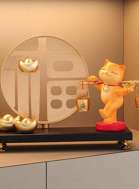 热销一桶金招财猫办公室前台酒柜电视柜开业礼物乔迁礼品