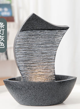 热销一帆风顺流水喷泉居家办公室开业送礼聚财流水摆件桌面盆景加