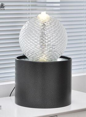 新轻奢简约高端桌面循环流水喷泉摆件风水球家居客厅装饰乔迁开业