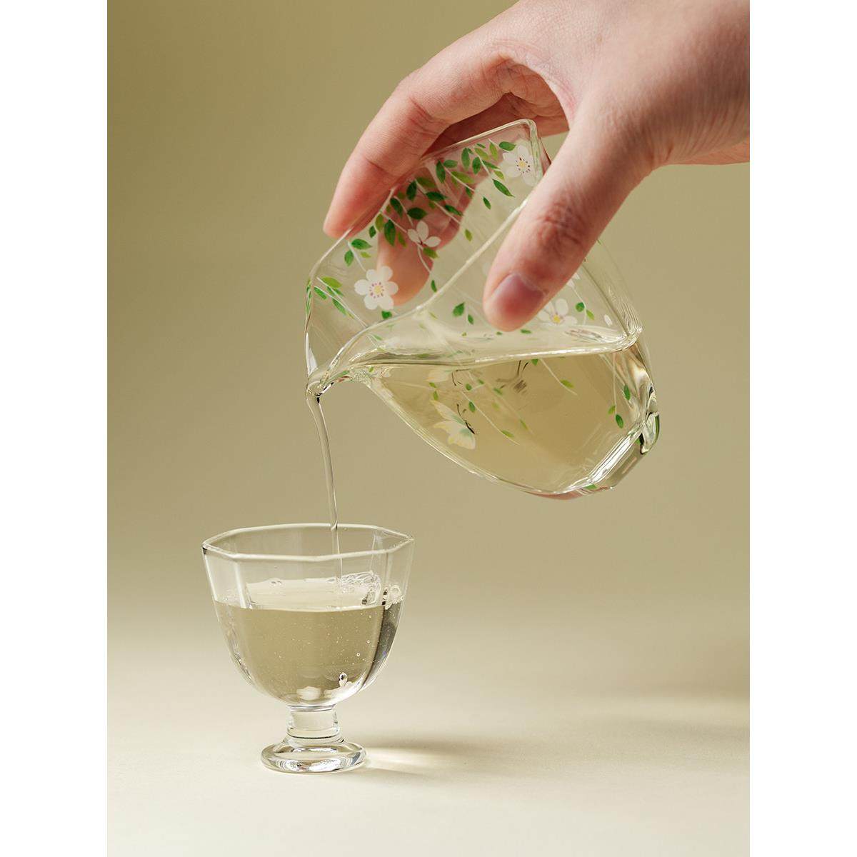 日作高价值花潮交会杯高硼硅玻璃家用高端茶隔板创意茶海茶道配件,淘宝优惠券,粉丝福利购,淘宝优惠卷